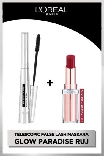 L'Oreal Paris False Lash Telescopic Fiber Maskara & Glow Paradise Balm-in-lipstick 353 Mulberry Ecstatic