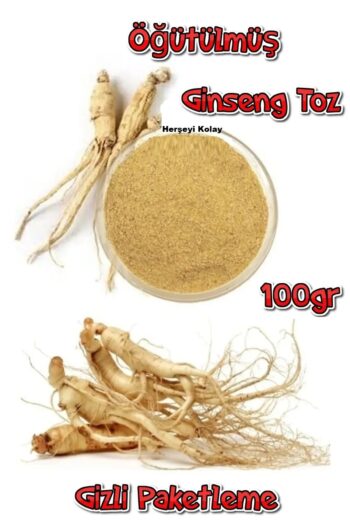 Herşeyi Kolay Orjnal Ginseng Kökü Tozu Öğütülmüş Kırmızı Kore Ginsengi 100gr Gerçek Saf Ginseng Panax,