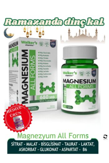 Walkers Magnezyum All Forms (SİTRAT, MALAT, BİSGLİSİNAT, TAURAT, LAKTAT, ASKORBAT, GLUKONAT, ASPARTAT, B6)