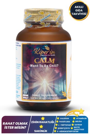 Kiperin Calm ''Relax'' Passiflora, Safran, 5-HTP, Valerian, ... 9 İçerik (30 Günlük) | Akıllı Gıda Takviyesi