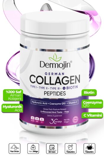 Dermojin %100 Saf Biotin,CQ10,Hyaluronic Acid,C Vitamini Diyet Destekli Toz 30 Günlük Alman Kolajeni