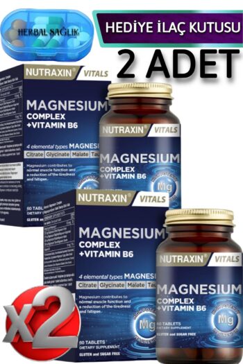 Nutraxin 2 Adet Magnezyum Complex - (Bisiglinat - Taurat - Malat - Sitrat - B6) 60 Adet Tablet 125 Mg