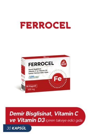 Dr.Henri Ferrocel 30 Kapsül Demir, Vitamin C Ve D3 Içeren Takviye Edici Gıda 600 Mg