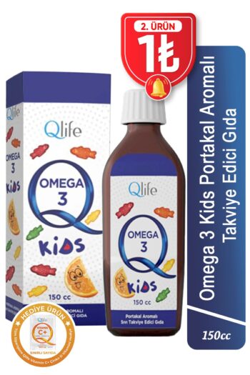 Qlife Çocuklara Özel Yüksek Epa Ve Dha Balık Yağı Portakal Aromalı Omega 3 Kids Şurup 150 ml
