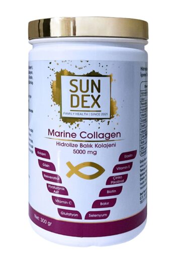 Sun Dex Family Health Since 2021 Marine Collagen Hidrolize Balık Kolajeni, Glisin, Elastin, Hyaluronik Asit 300 gr