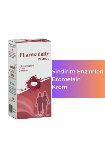 Pharmadaily Enzymes 50 Tablet Sindirim Enzimleri, Bromelain ve Krom (Amilaz, Proteaz, Lipaz)