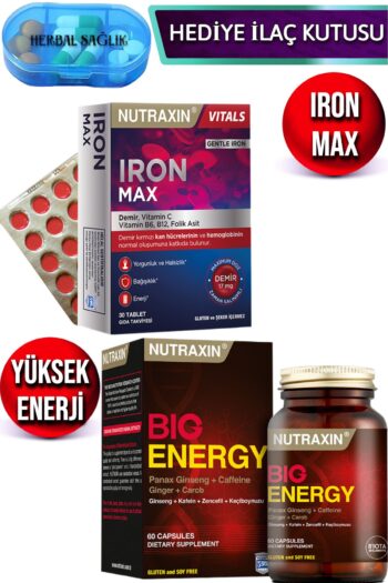 Nutraxin Iron Max - 30 Adet Tablet + Nutraxin Yüksek Enerji - 60 Adet Tablet Yüksek Enerji Takviyesi