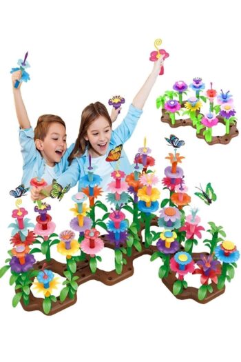 Hyd  52 Parça Bahçe Çiçek Yapım Seti Yapı Blokları Yapboz Bul Tak Puzzle Eğitici Oyuncak Çiçek Bahçesi
