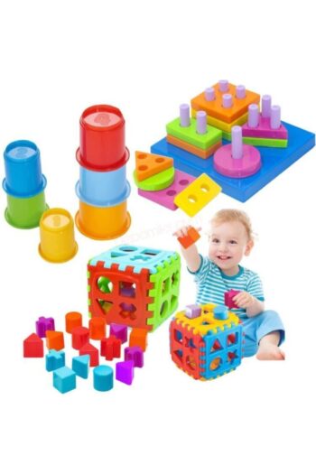 Depomiks Avm Sevimli Kule + Geometrik Şekiller Bulmaca + Bul Tak Puzzle Eğitici Zeka Geliştirici Set