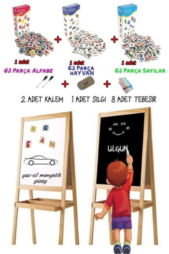 Genel Markalar Ayaklı Manyetik Yazı Tahtası Çift Taraflı Okul Öncesi 189 Magnet Kalem Silgi Ve Tebeşir