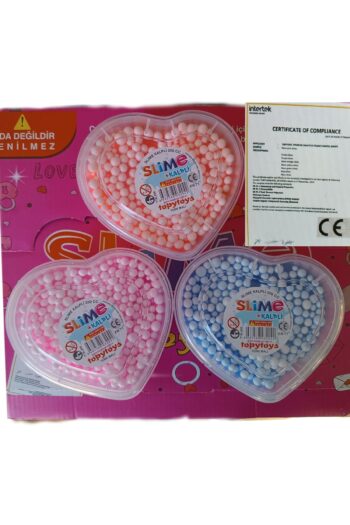 LRS STORE Özel Kalpli Kutu 3x200 Gr Slime Ele Yapışmayan Köpüklü Slaym Seti Sertifikalı