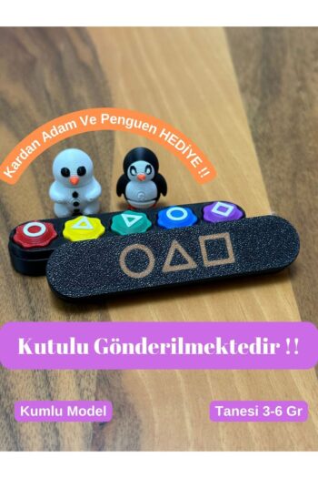 Figürlab Squid Game Oyun 5 Taş Seti Kalamar Oyun Renkli Taş Gonggi Kumlu Versiyon HEDİYELİ