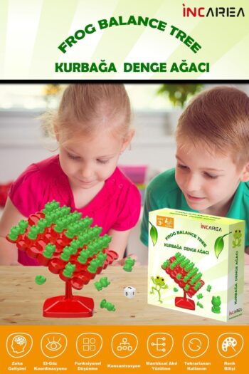 İNCAREA Kurbağa Denge Ebeveyn Çocuk Etkileşimi Oyunu Eğitici Oyuncak Kurbağa Ağacı Denge Oyunu