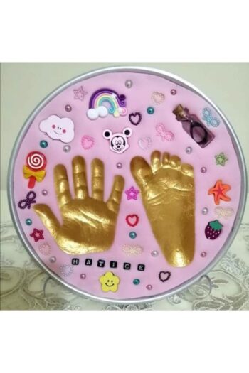 STATİK HAMUR Pembe Bebek El Ayak Izi Hatıra Seti