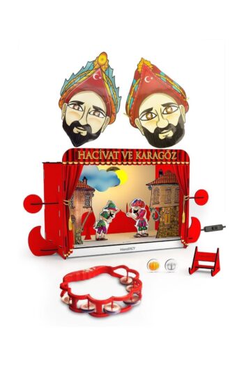 Design OTTO Woodact Hacivat Ve Karagöz Drama Oyun Sahnesi & Gece Lambası