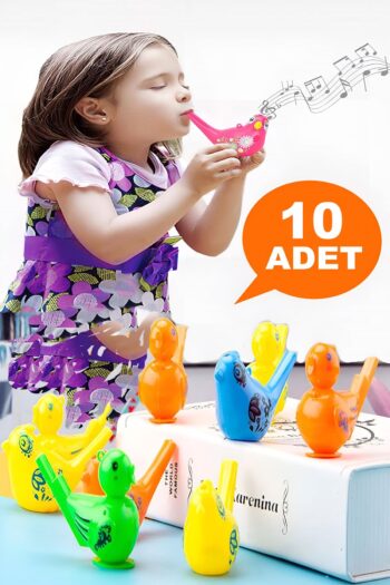 Hyd  10 Adet Sulu Düdük Kuş Bülbül Kanarya Düdüğü Müzik Aleti Parti Doğum Günü Karne Hediyesi Oyuncak
