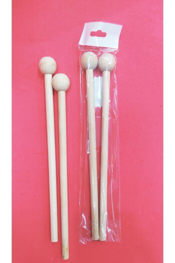 Emin İş Eğitimi Ahşap Ritim Çubuğu, Davul Tokmağı 25 Cm 2 'li Set ( 2 Adetten Oluşuyor)