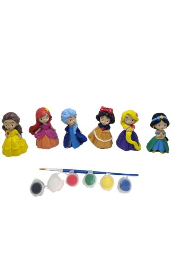TARÇIN BOYAMA ATÖLYESİ Okul Öncesi Eğitici Taş Boyama Seti Prensesler Serisi 6'li Set Stone Painting ( 8 cm )