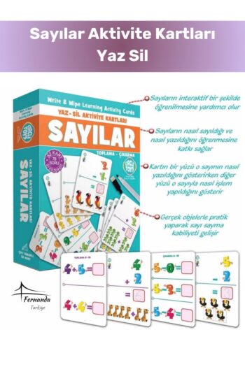 Fernanda Özel Seri Matematik Sayılar Yaz Sil Aktivite Kartları Zeka Geliştirici Eğitici El Göz Koordinasyon
