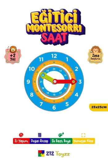 Genel Markalar Montessori Ahşap Saat Öğrenme 212 Toyzz Eğitici Çocuklar Için Eğitici 212 Toyzzz