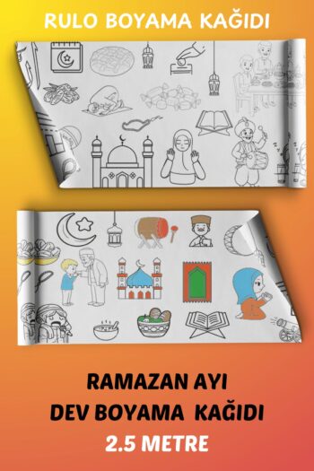Sapphireworks Ramazan Ayı Eğitici Dev Boyama Kağıdı 2.5 Metre Etkinlik Kağıdı