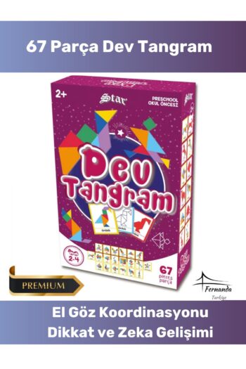 Fernanda Premium 67 Parça Dev Tangram Eğitici Zeka Geliştirici Öğretici El Göz Koordinasyonu Aile Boyu Eğitim