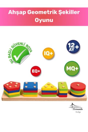 Fernanda Özel Seri Çocuk Ahşap Geometrik Şekiller Oyunu Zeka Geliştirici Eğitici Kişisel Gelişim