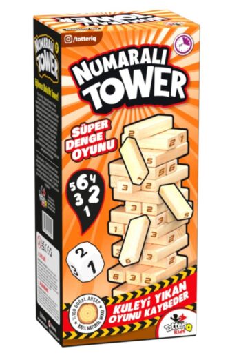 TOTTERİQ Numaralı Jenga Denge Oyunu Numaralı Tower Büyük boy 54 parça