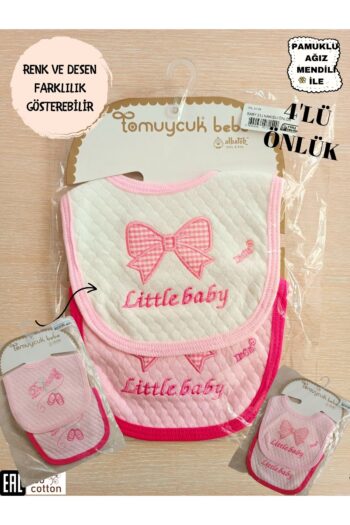 Tomuycuk %100 PAMUKLU KIZ BEBEK MAMA ÖNLÜĞÜ & NAKIŞ İŞLEMELİ 4'LÜ SALYA ÖNLÜK FULAR ÇIT ÇITLI