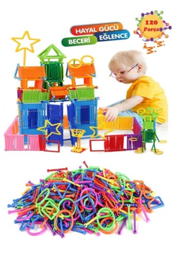 Bundera Geometrik Çubuklar Yapboz Puzzle Bultak 120 Parça Bloklar Zeka Renk Algı Gelişim Eğitici Oyuncak