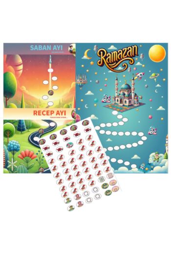 Deruni Düşler Manevi Uzay Yolculuğu - Üç Aylar Sticker Seti - Ramazan Çizelgesi - Oruç Çizelgesi - Oruç Takibi