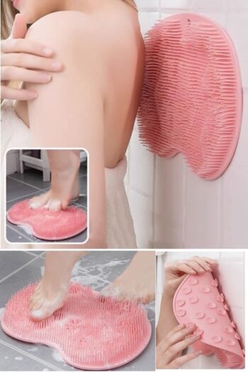 Kitchen Beauty Vantuzlu Silikon Banyo Fırçası Ayak Masaj Pedi Sırt Kesesi Vücut Yıkama Lifi