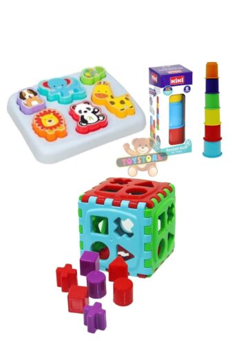 TOYSTORE Eğitici Set Silindir Kule + Bultak Puzzle + Sevimli Hayvanlar Bultak