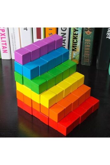 kaan oyuncak 100 Parça Renkli Ahşap Birim Küp 2x2x2 Cm