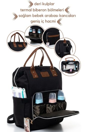 Sahra Leke Tutmaz Su Geçirmez Termal Bölmeli Baby Bag Anne-bebek Bakım Sırt Çantası