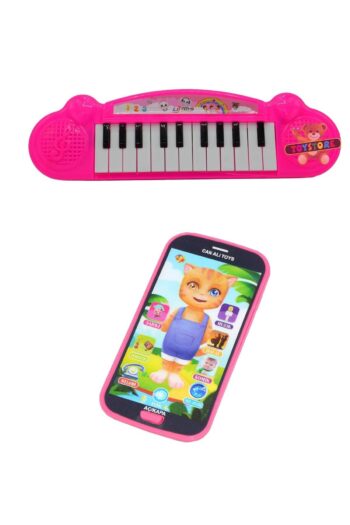 TOYSTORE Oyuncak Türkçe Müzikli Sesli Dokunmatik Kedili Telefon Pembe Ve Piyano 22 Tuşlu Sesli Ilk Piyanom