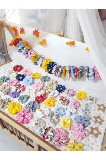 Baby Clime 10 Adet Lastikli Saç Tokası Karışık Renk Kumaş Toka Simit Toka - Çocuklar İçin Günlük Kullanım