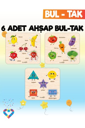 esatoys Eğitici 6 Adet Bul-Tak Oyuncak