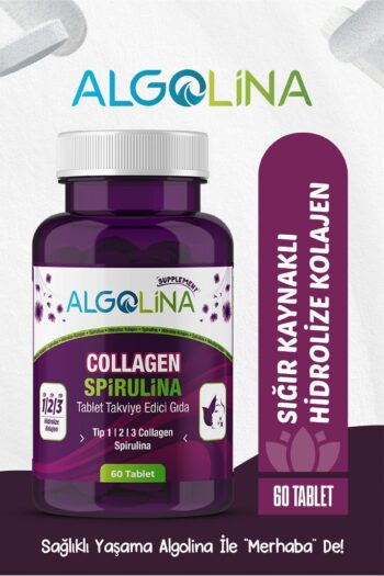 Algolina Collagen + Spirulina Tablet Takviye Edici Gıda - 1260 Mg 60 Tablet - (kolajen Tip 1 2 3)