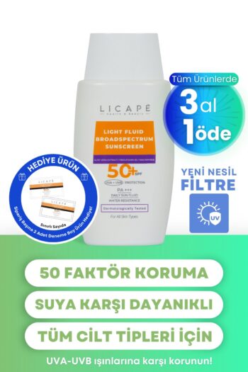 Licape Yüksek Koruma Suya Dayanıklı Tüm Cilt Tiplerine Uygun 50 Faktör Likit Güneş Kremi 50 ml