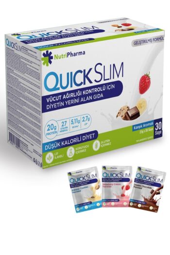 NUTRIPHARMA QUICK SLIM Quick Slim Meal Replacement Shake For Weight Loss, 30 Saşe, Karışık Kutu, Öğün Tozu