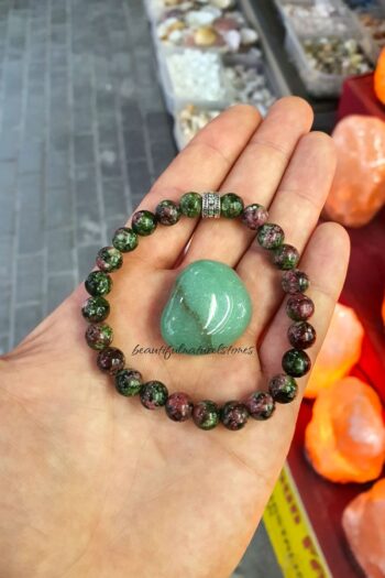 NBS Beautiful Naturel Stones Yeşim ( Şans Taşı Hediyeli ) ( Huzur , Depresyon , Netlik ) Doğal Taş Bileklik 8 Mm