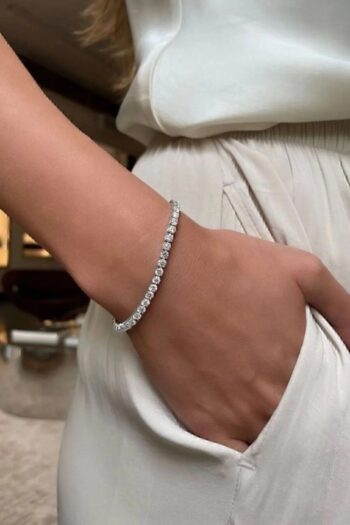 RF Jewelry Gümüş Pırlanta Montür Ithal Su Yolu Bileklik 4mm