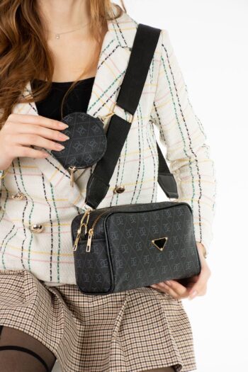 Kaya Bag Siyah Kadın Çapraz ve Omuz çanta 13x22 Ebatında