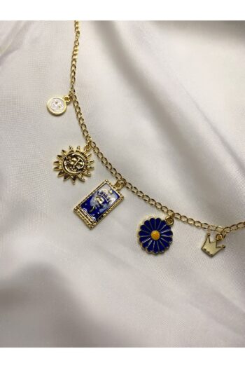 MELUSH Charm Detaylı Lacivert ve Gold Kolye Charmlı Çelik Kolye
