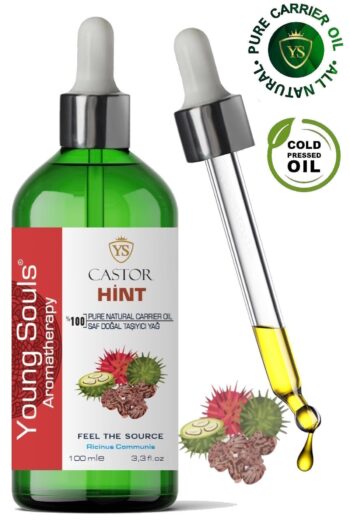 YOUNG SOULS Aromatherapy Castor Carrier Oil ( Cold Pressed ) Hint Bitkisel Taşıyıcı Yağ ( Soğuk Sıkım ) 100 ml