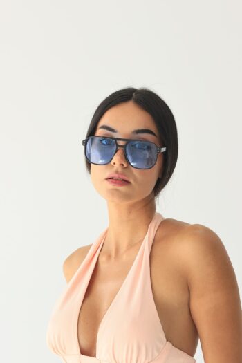 Modalucci Siyah Mavi Cam Güneş Gözlüğü