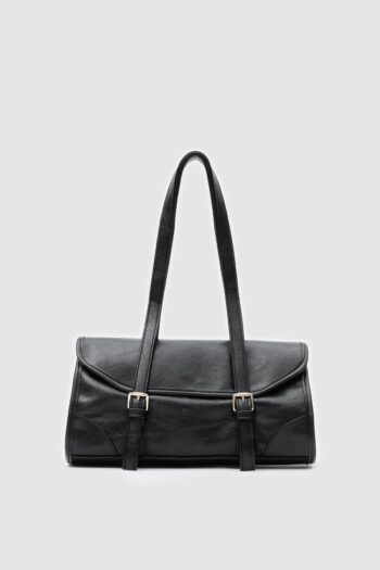 Shule Bags Calvino Siyah Vintage Baget Çanta