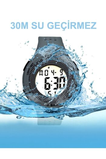 ZAVİRA Su Geçirmez 30mt Dijital Kol Saati Silikon Genç Işıklı Gri