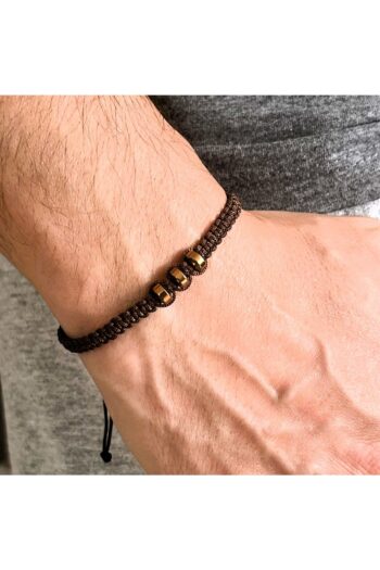 Farah Butik Unisex Makrome Örgü Asansörlü Doğal Bakır Renk Hematit Taş Bileklik Hediyelik Bileklik